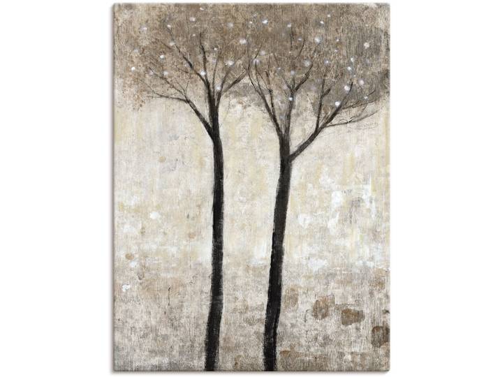 Leinwandbild ARTLAND Blühender Baum II , grau (farbe bild(er): grau), B:45cm H:60cm, Bilder, Leinwandbild, auf Holzrahmen gespannt
