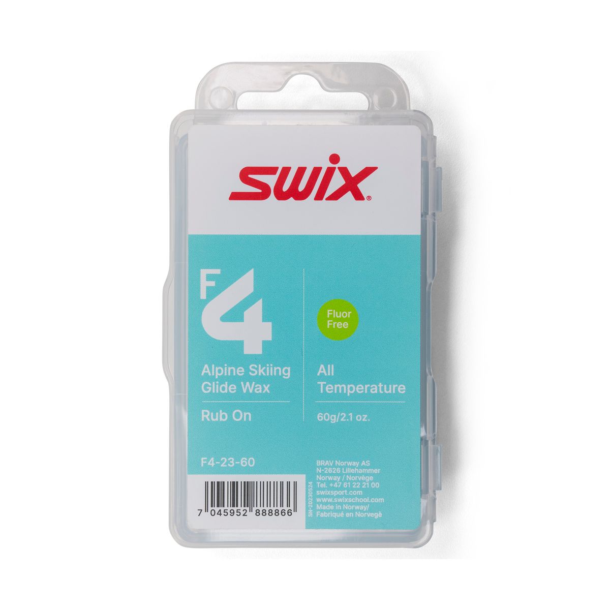 Swix F4 Glidewax Rub-on W/Cork 60g neutral F4-23-60