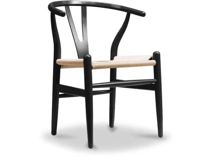 Iconik Interior Skandinavischer Stil Esszimmerstuhl aus Holz – skandinavischer Stil – Schwarz