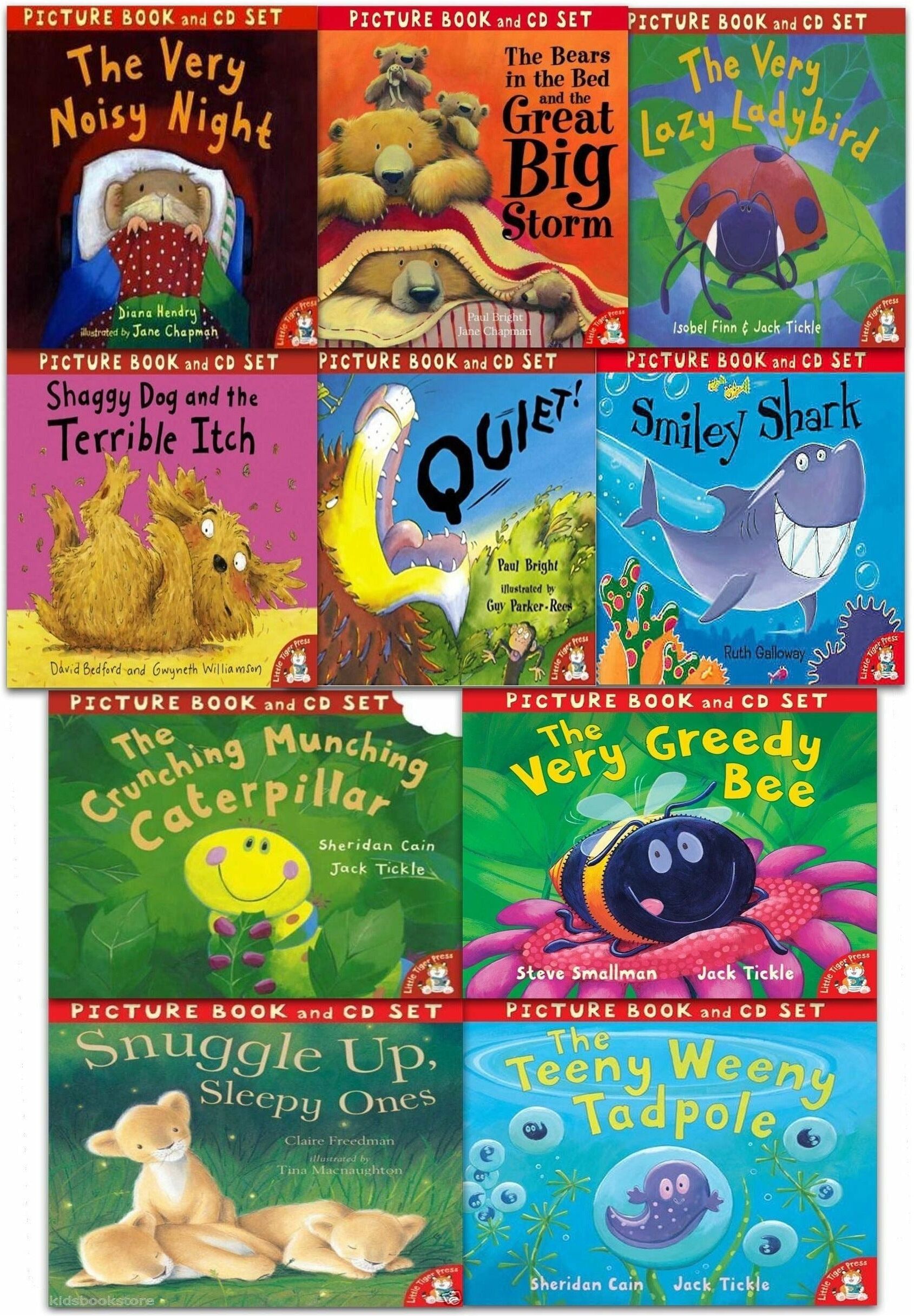 Little Tiger Press Hungry Caterpillar, Picture Books & CDs Set (10 Book Collection Set)