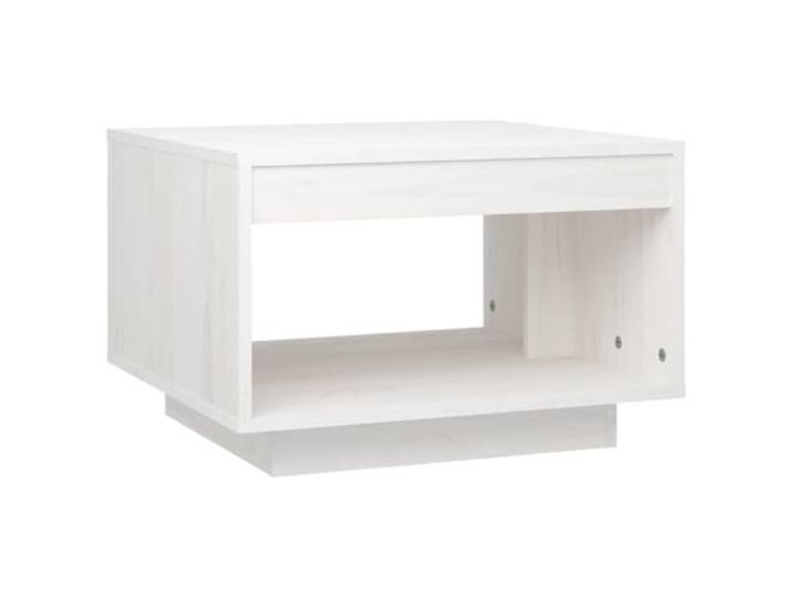 Makastle Wohnzimmertisch Couchtisch Weiß 50x50x33,5 cm Massivholz Kiefer