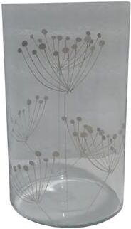 BIDK Home "Cylindrical Glass Vase Gold H 10.2"" & Dia 5.9"" - Clear"