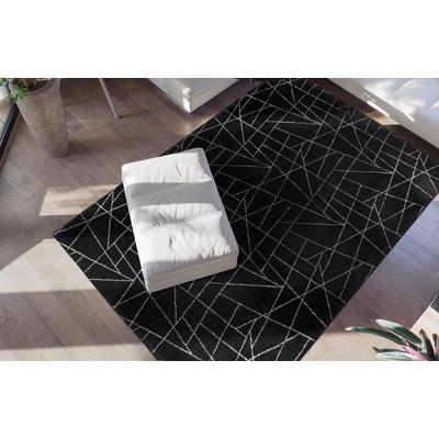 Teppich ME GUSTA "Bijou 125", silber (schwarz, silberfarben), B:200cm H:20mm L:290cm, Polyester, Teppiche, Teppich, Glanz Effekt, weicher Flor, Wohnzimmer, Schlafzimmer