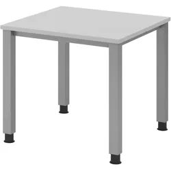 bümö manuell höhenverstellbarer Schreibtisch 80x80 cm in grau - PC Tisch höhenverstellbar & klein, höhenverstellbarer Tisch Büro, kleiner
