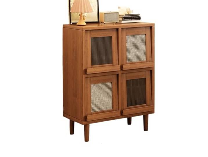 YHxFlux Küchenschrank Sideboard aus Korbgeflecht for das Wohnzimmer, Tee-/Kaffeeaufbewahrung Lagerung
