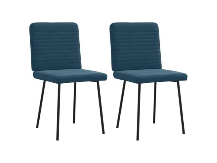 KTHLBRH Esszimmerstühle 2 STK. Blau Samt mit Metall und Holz Gestell Samtbezug, Schaumstoffpolsterung, stabiles Gestell, vielseitig einsetzbar