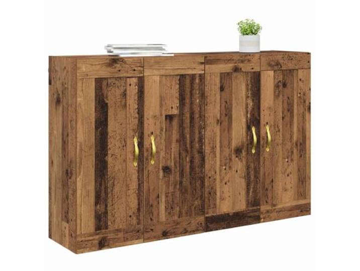 KTHLBRH Wandschrank 2 Stück Altholz 69,5 x 34 x 90 cm Hochwertiges Mehrschichtholz, 4 Türen, Innenregale, platzsparendes Design, einfache Montage