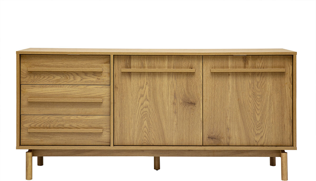 Miliboo Buffet mit Eiche-Holzoberfläche 2 Türen 3 Schubladen L160 cm YSEULT