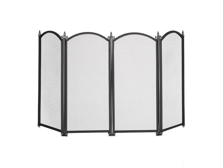 Funkenschutzgitter 4-teilig Schwarz-Silber