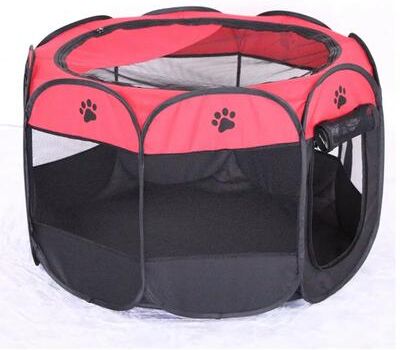 PetsAreLife Portable Folding Outdoor Pet Tent, Cat Dog Cage, Foldable Cat Tent With Easy Operation For Large Cat Dog Fences red