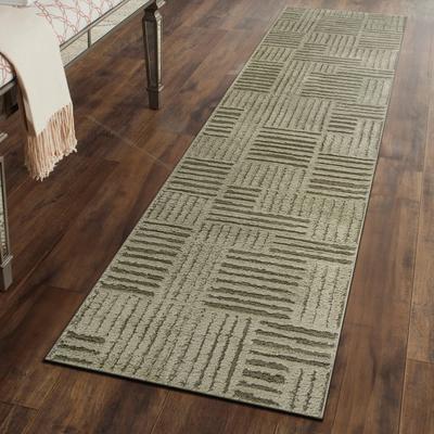 World Rug Gallery Basket Weave Power Loomed Soft Shag High-Low Indoor Area Rug