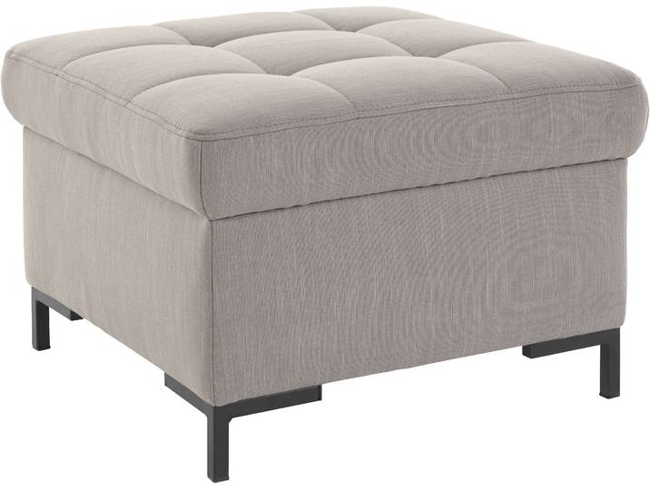 Hocker GOODPRODUCT Grazzo , grau (taupe), B:64cm H:43cm T:64cm, 100% Polyester (recycelt), Hocker, Hocker, hochwertige Stoffe aus recyceltem Material, Steppung im Sitzbereich