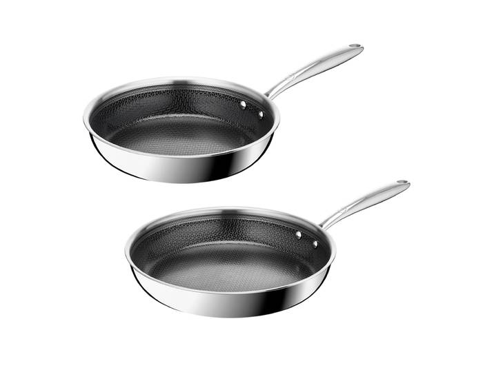 Pfannen-Set TEFAL Master Mesh , silber (edelstahl), Pfannen, Pfannen-Set, HybridMesh-Technologie, ultimatives Anbraten, tiefe Form
