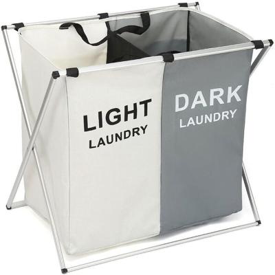 No "Laundry Basket 2 Section Dirty Clothes Hamper - 24""L x 16""W x 22""H"