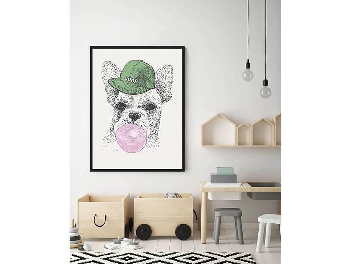 Tableau déco Cool Dog 63 x 83cm Multicolore