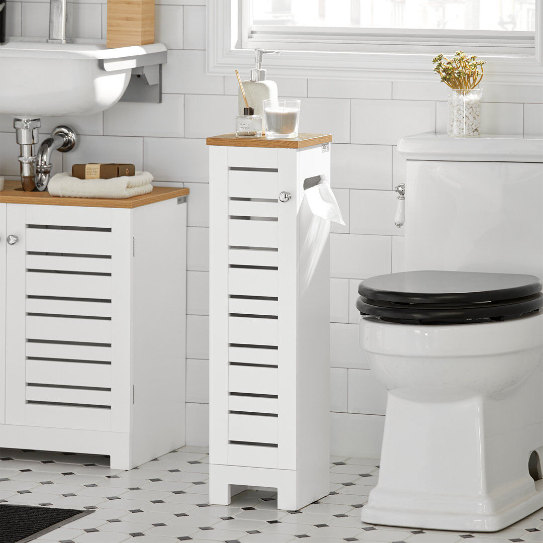 Marlow Home Co. Harlen Freestanding Bathroom Cabinet White 75cm H X 20cm W X 18cm D