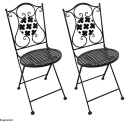 HTI-Living, Gartenstühle, Gartenstuhl 2er-Set Metall Black and White