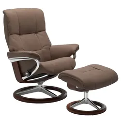 Stressless Sessel mit Hocker Mayfair Signature Leder Braun Batick Mole M (Medium)