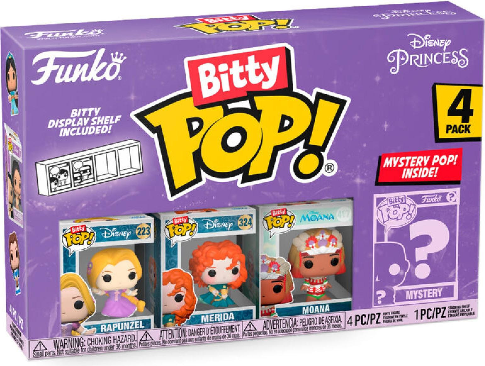 Funko Bitty Pop! Disney Prinsessen Rapunzel, Merida en Moana - 4-delige set