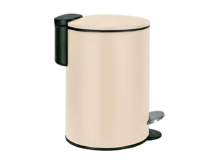 Mülleimer KLEINE WOLKE Treteimer Silence , beige (natur), B:17cm H:23,6cm, Metall, Mülleimer, Mülleimer