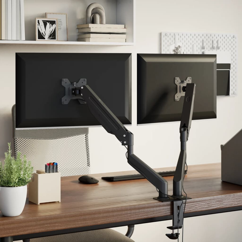 vidaXL Bras pour moniteur double 27 pouces max ressort à gaz 20 kg