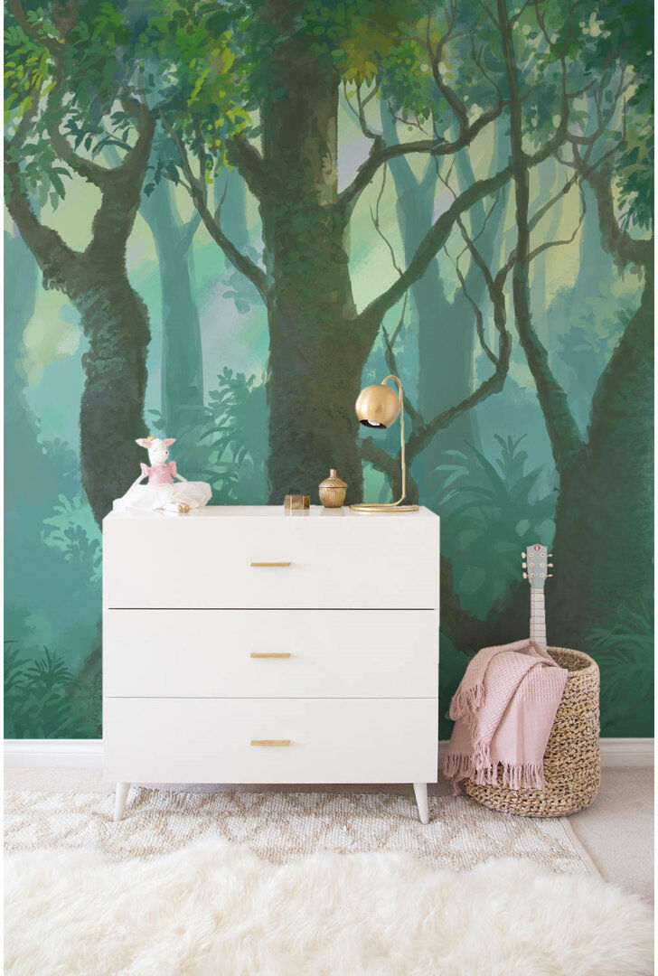 Rosalind Wheeler Kinyada Matte Peel & Stick Mural Green/Brown 290 x 290cm