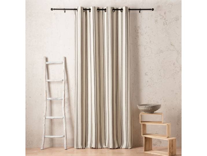 Rideau coton recyclé tissé en france - 140x280cm - taupe