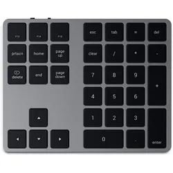 Satechi Alu Extended (Nummernblock, Kabellos), Tastatur, Silber, Schwarz