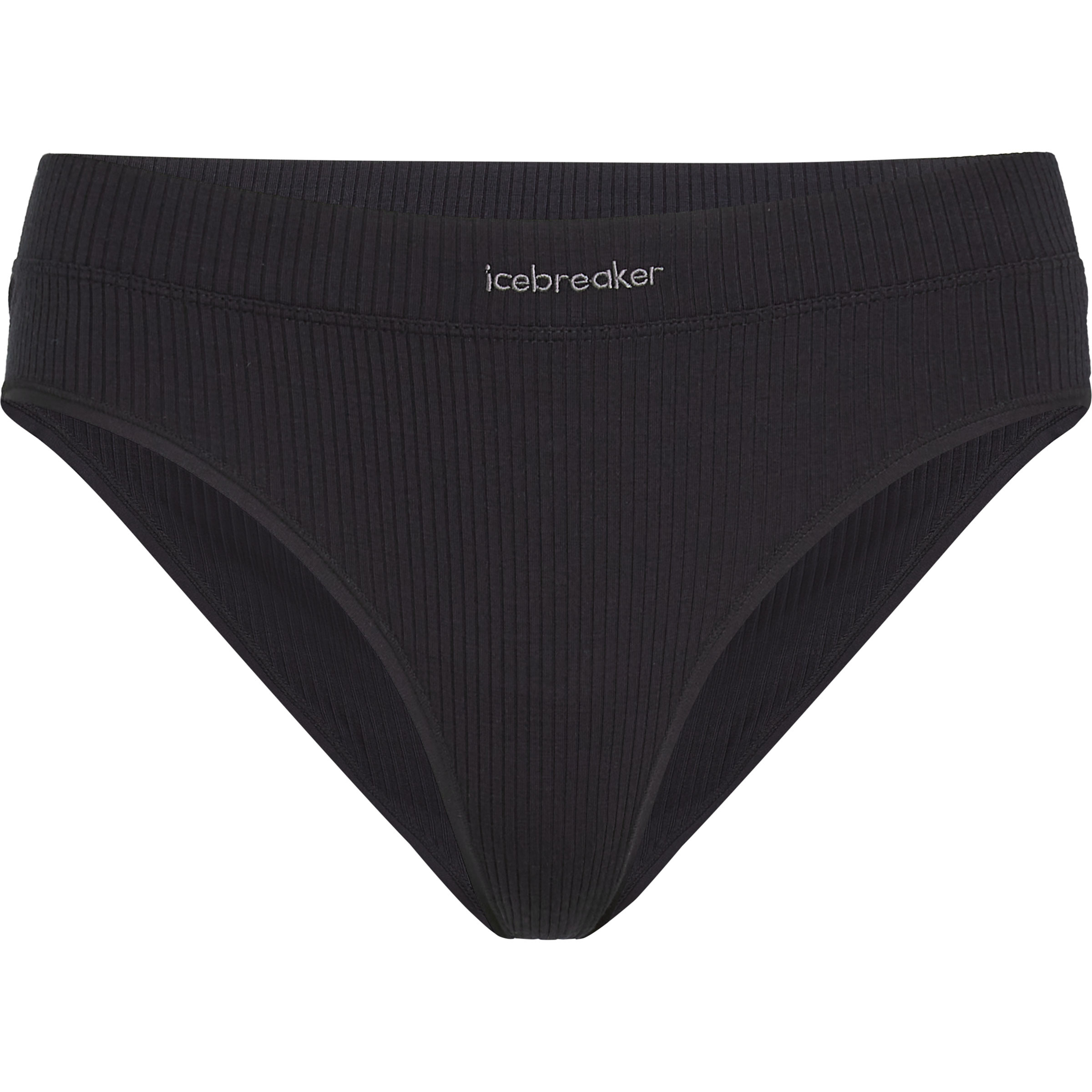 Icebreaker Rib Lotus Damen Kurze Unterhose schwarz Größe M Merinowolle | Lyocell (Tencel)
