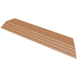 ML-Design – WPC Abschlussleiste Ecke rechts – 38x2x7,5 cm Hellbraun | Holzoptik, geriffelt, für Terrassenfliesen