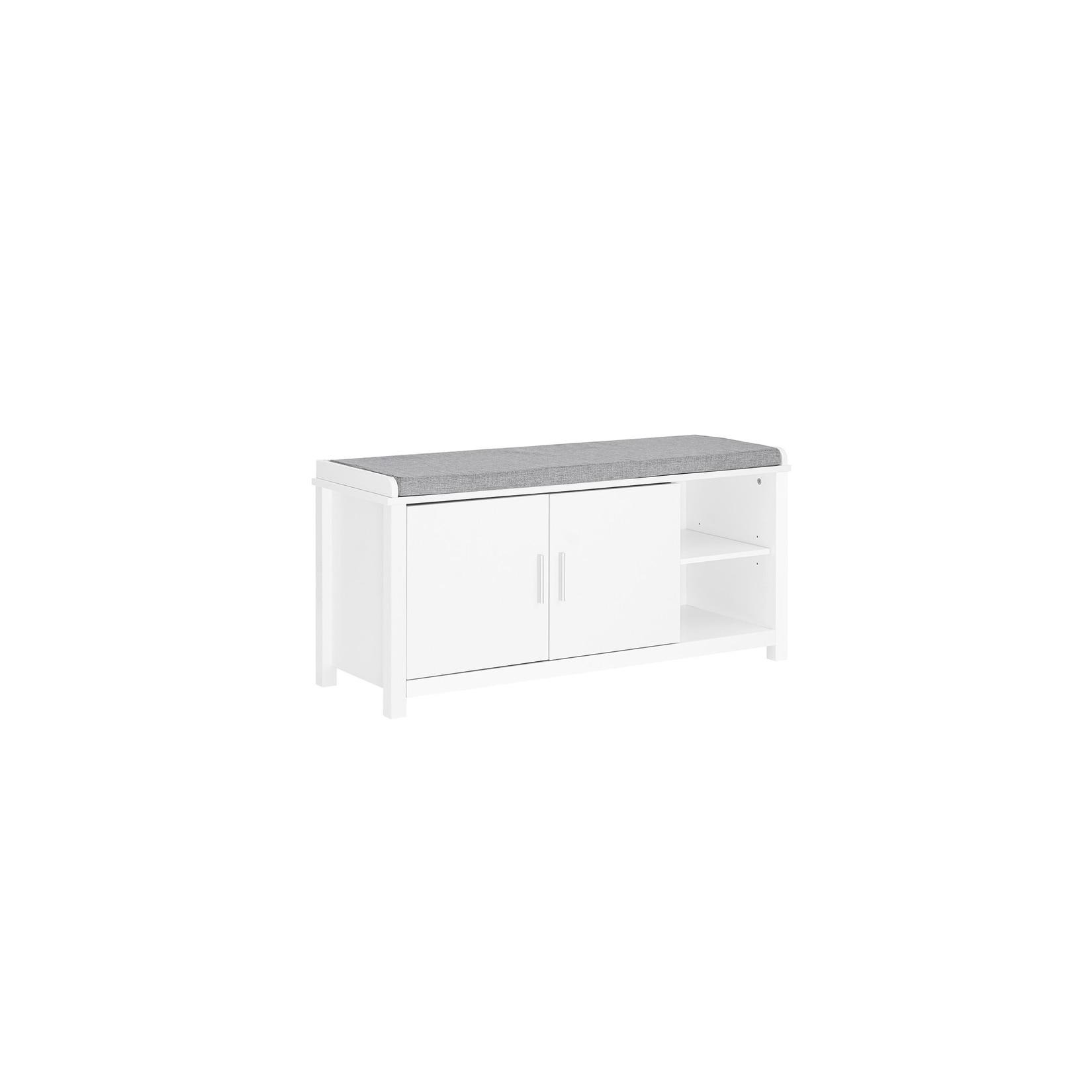 SoBuy Schuhbank mit 2 Türen Weiß 105x35x50cm Klassisch