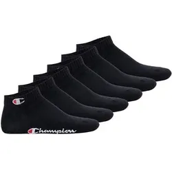 CHAMPION Champion Unisex Socken, 6er Pack - Quarter Socken, Basic, Logo, Größe EU 35-38 in Schwarz Schwarz