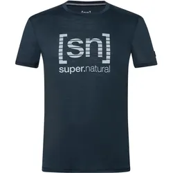 Super Natural, Herren, Funktionsshirt, Grid Logo Tee (S), Blau