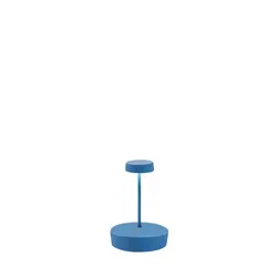 Zafferano Swap mini pro Blaue wiederaufladbare und dimmbare LED-Tischleuchte
