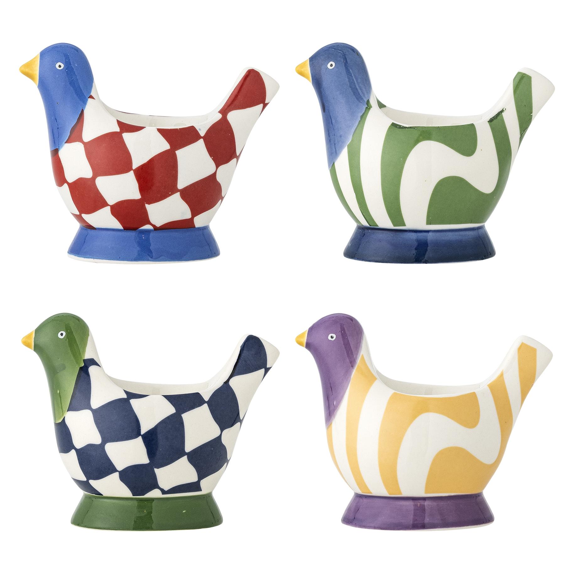 Bloomingville - Birdy Egg Cup - Multi - Stoneware (4x) (82063529)