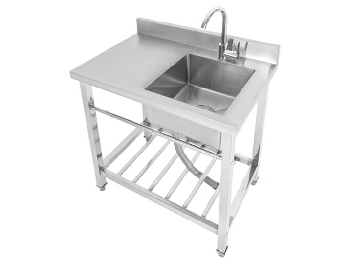 Edelstahl Waschbecken, Ausgussbecken, Freistehende Spültisch, Küche Spülbecken, Outdoor Spüle, Küchenspüle, Außenbereich Edelstahlspüle Handwaschbecken Mit Wasserhahn Für Waschküche