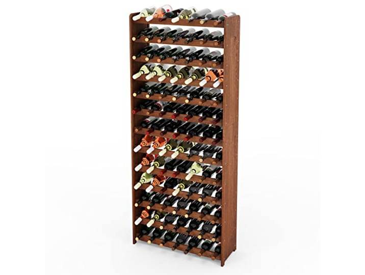 Lenmar Serie RW Weinregal aus Holz für Flaschen, Anthrazit, Braun, Natur, RW-3, 13-15 liegen, für 91-135 Flaschen, Wein, Flaschenregal (Braun, RW-3-91, 172 x 72 x 26,5, für 91 Flaschen)