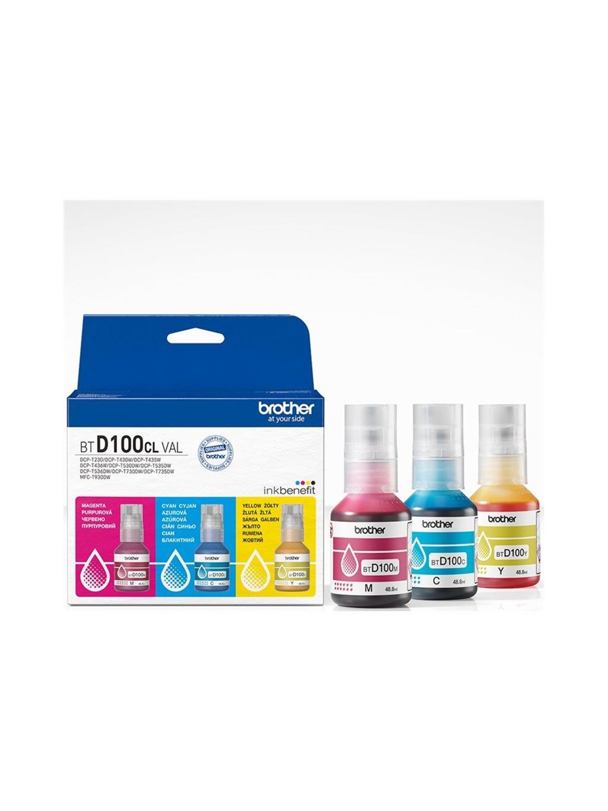 Brother BTD100CL Value Pack - 3-pack - high capacity - yellow cyan magenta - original