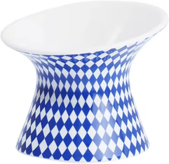 Inspire Curations ElevaBowl Ceramic Pet Feeding Set navy Blue