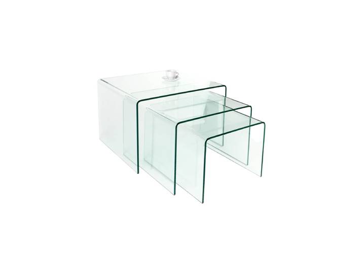 Design Couchtisch- und Beistelltisch Set „Phantome“, 3er-Set Transparent Invicta Interiors