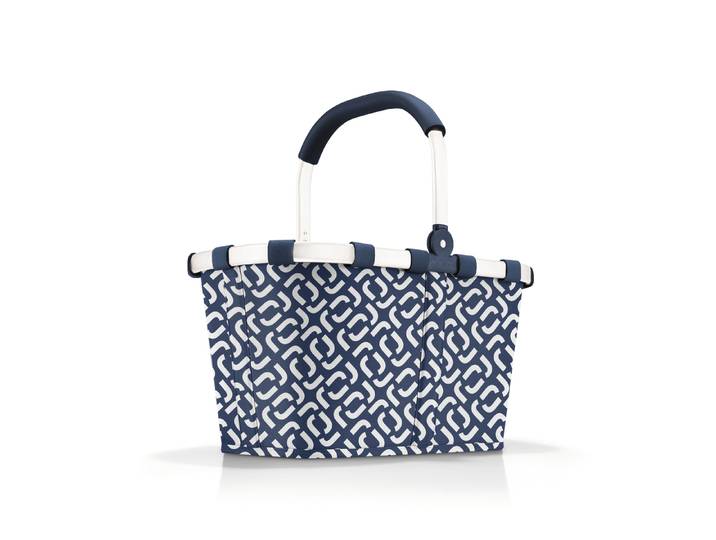 Einkaufskorb REISENTHEL carrybag , blau (signature navy), B:48cm H:29cm T:28cm, Polyester, Einkaufskörbe, Einkaufskorb, Standfüße, ummantelter Griff zum Umklappen, Innentasche Reißverschluss