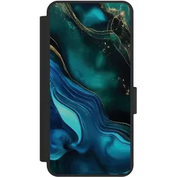 Nivocase Klapphülle für Samsung Galaxy S25 Edge Handyhülle aus Kunst Leder NIVOflip schwarz Art Farbverlauf (Samsung Galaxy S25 Edge), Smartphone Hülle, Schwarz