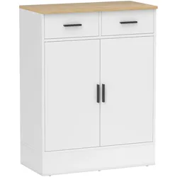 KOMMODE mit Stauraum, 2 Schubladen, verstellbar, Weiß