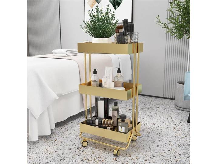 Chariot à roulettes pour salon de beauté de luxe et léger Support de rangement pour salle de bain à domicile