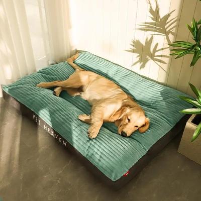 Combo Retail Shop Corduroy Dog Bed, Winter Warm Pet Sleeping Mat, Soft Pet Mat For Dogs, Detachable Washable Puppy Bed green 100x75x7cm