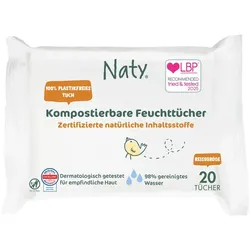 Feuchttücher - kompostierbar unparfümiert 20Stk