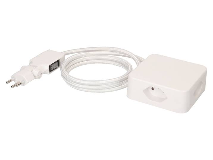 Max Hauri Steckdosenleiste Cube 4x Typ 13 weiss / weiss 2m clip-clap