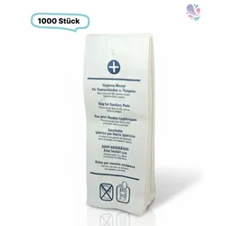 Damen-Hygienetüten/-beutel aus solidem, reißfestem Papier, weiss 1.000 Damenhygienebeutel je SET