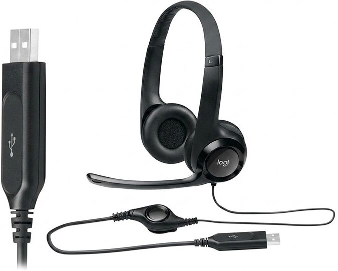 Auriculares Logitech H390 avec microphone, noir