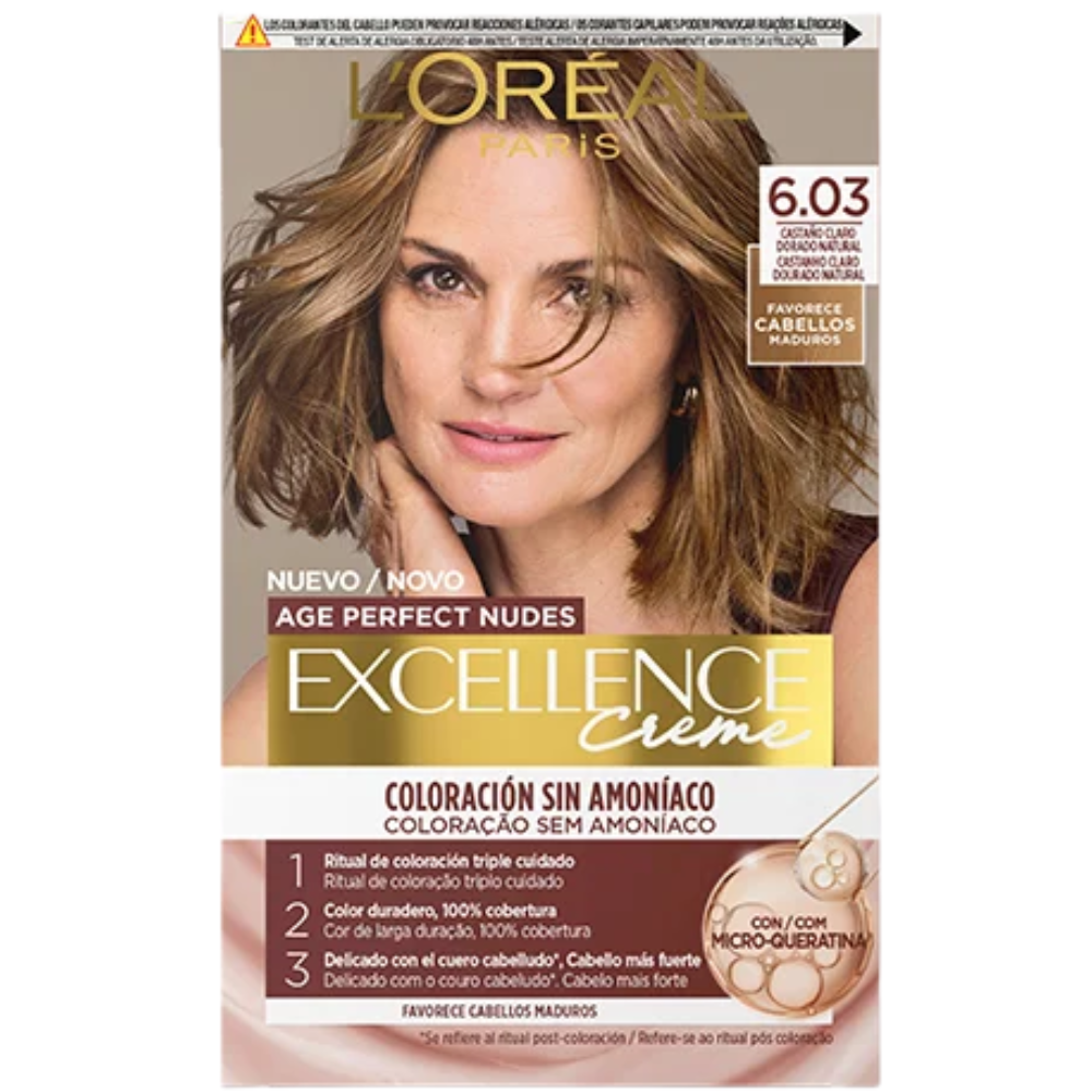L'Oréal Paris Excellence Age Perfect Nudes Hair Color 1&nbsp;un. 6.03 Natural Golden Light Brown